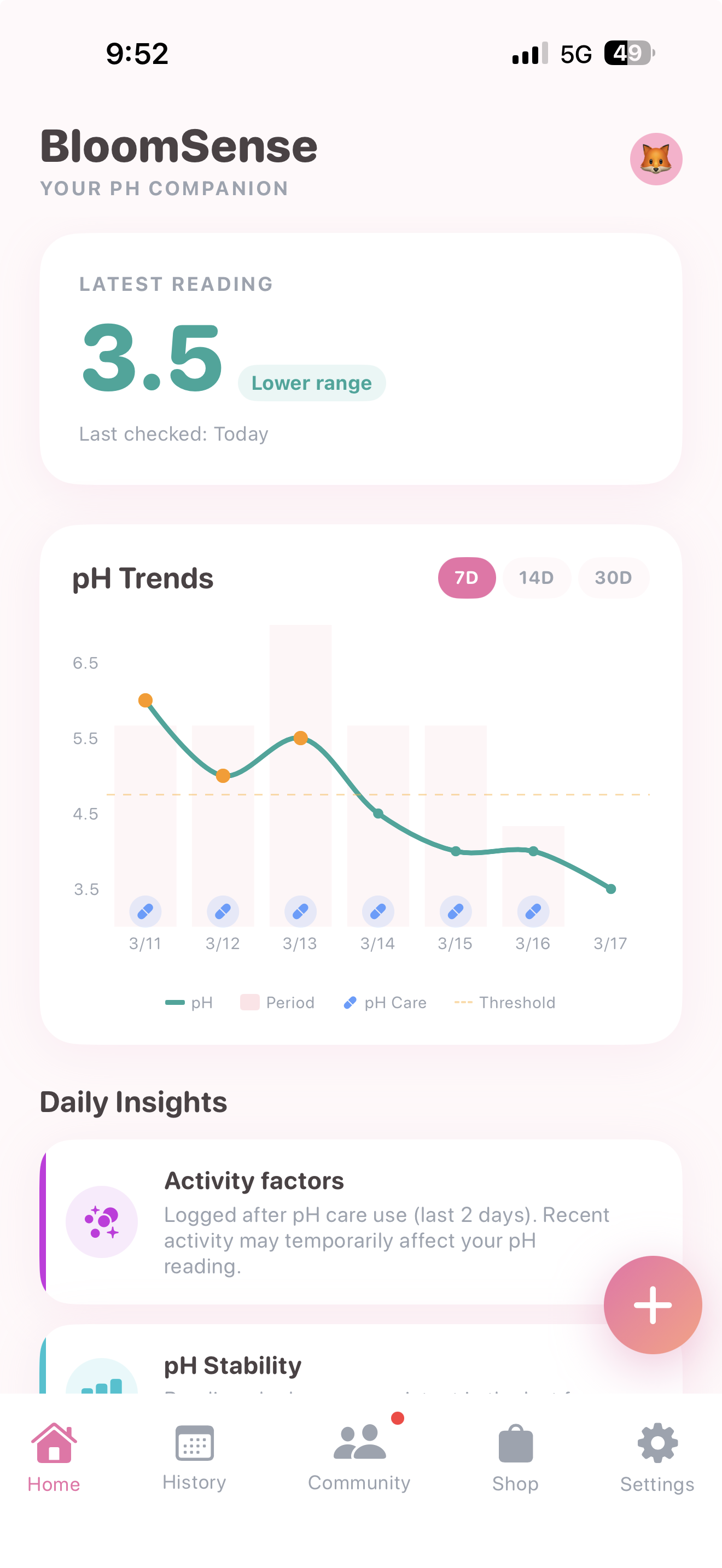 BloomSense App Interface